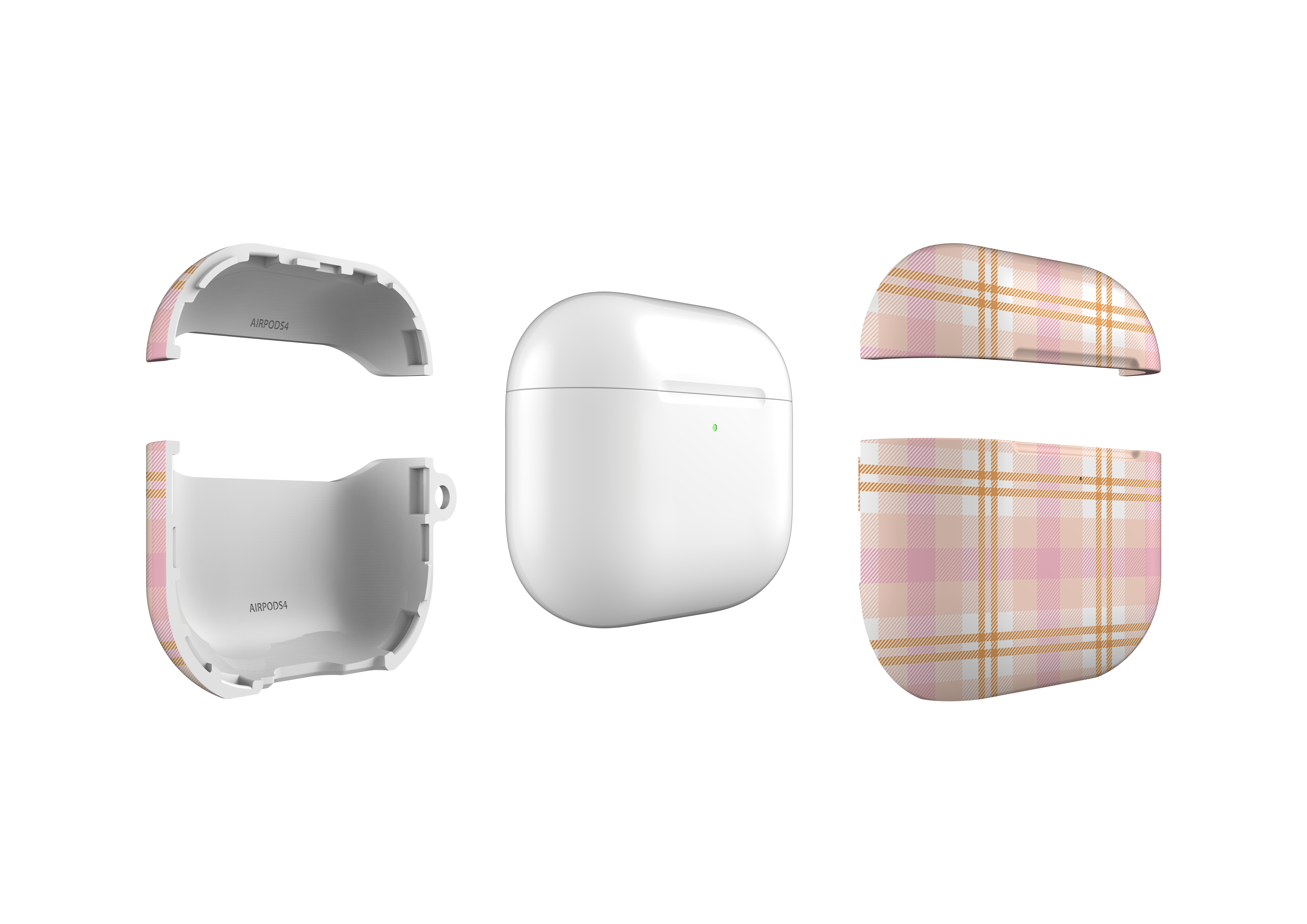 Beige Check Airpods 4 Case