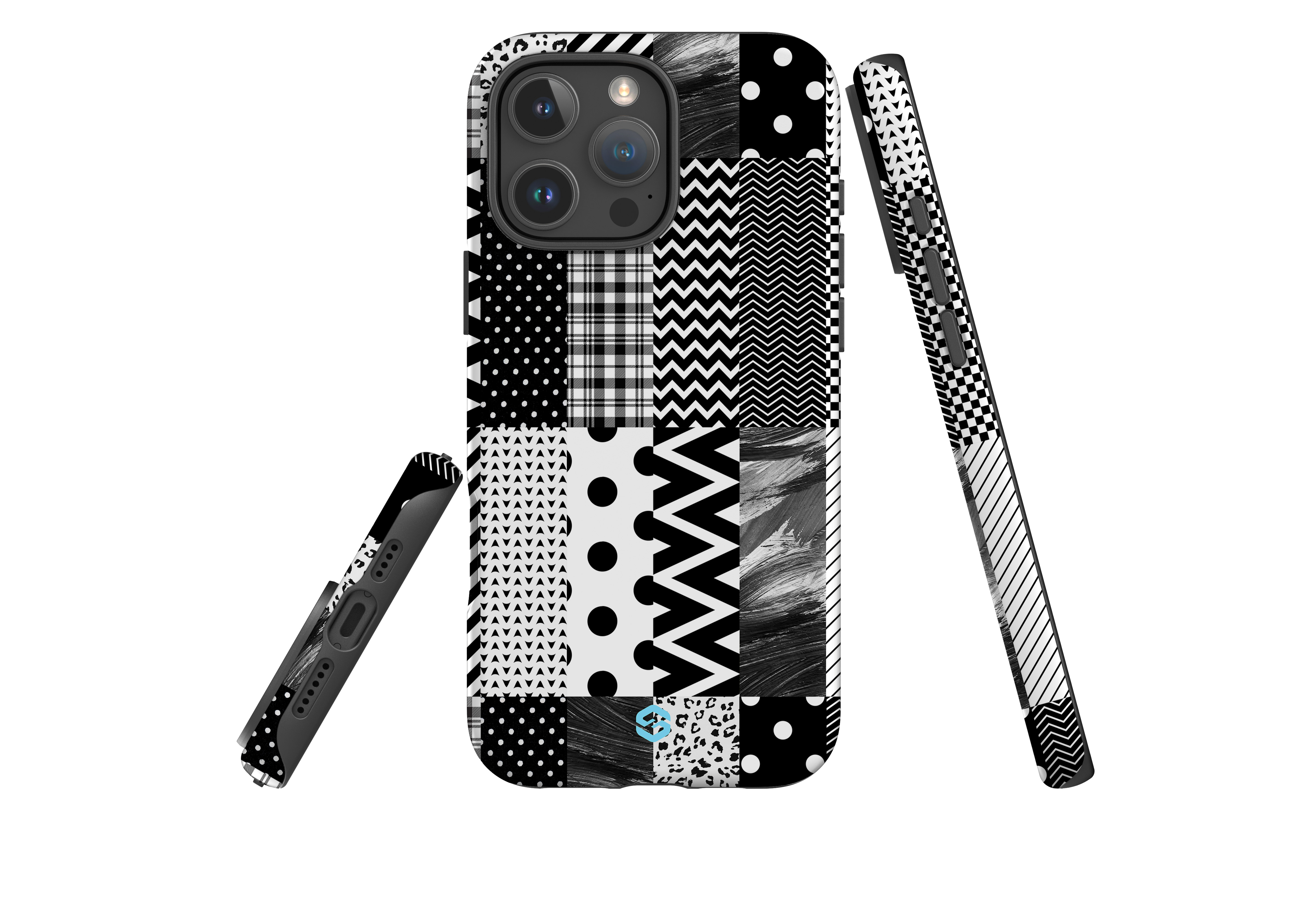 Noir Patchwork Case - iPhone 16 Series