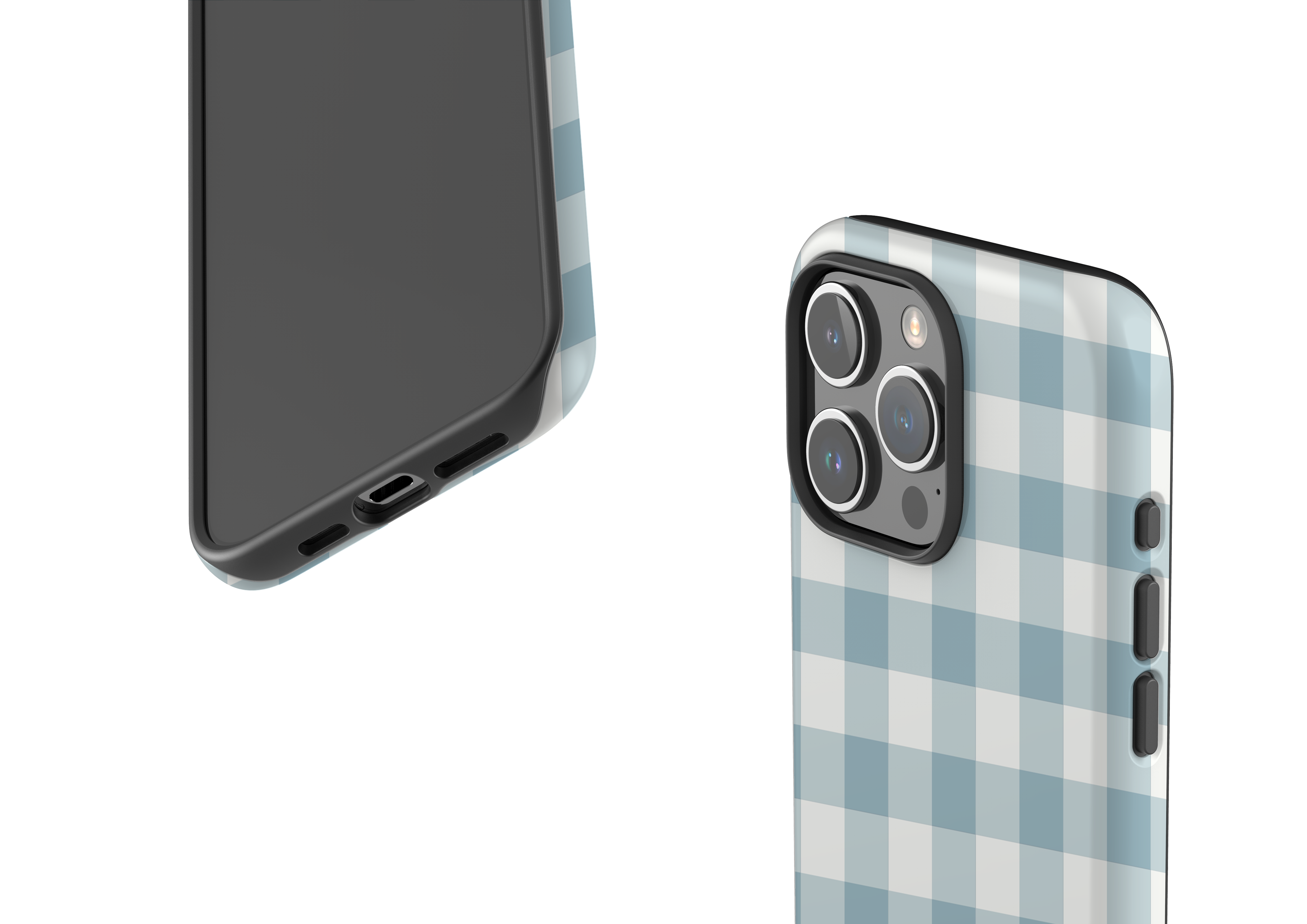 Teal Check Case - iPhone 15 Series