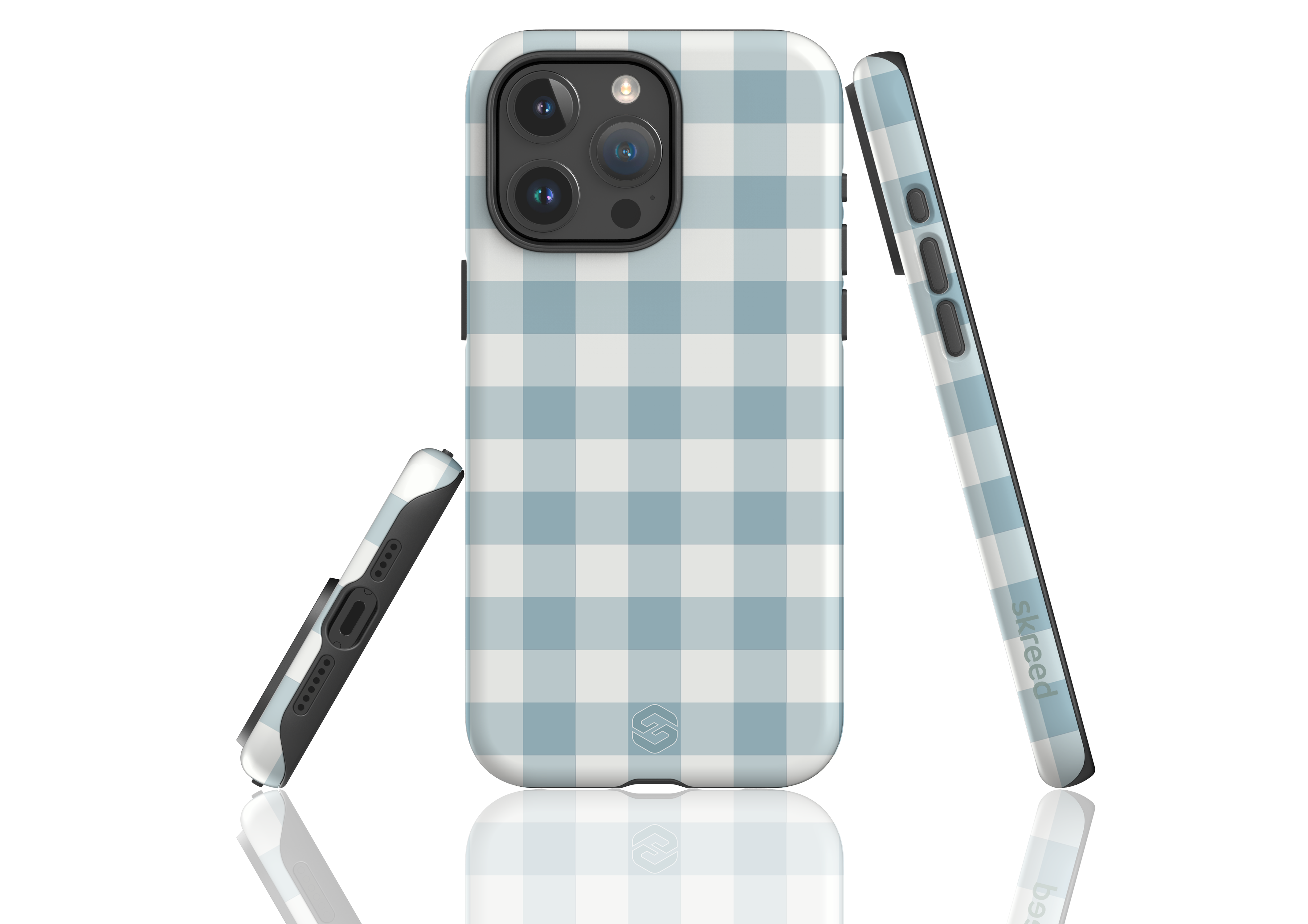 Teal Check Case - iPhone 15 Series