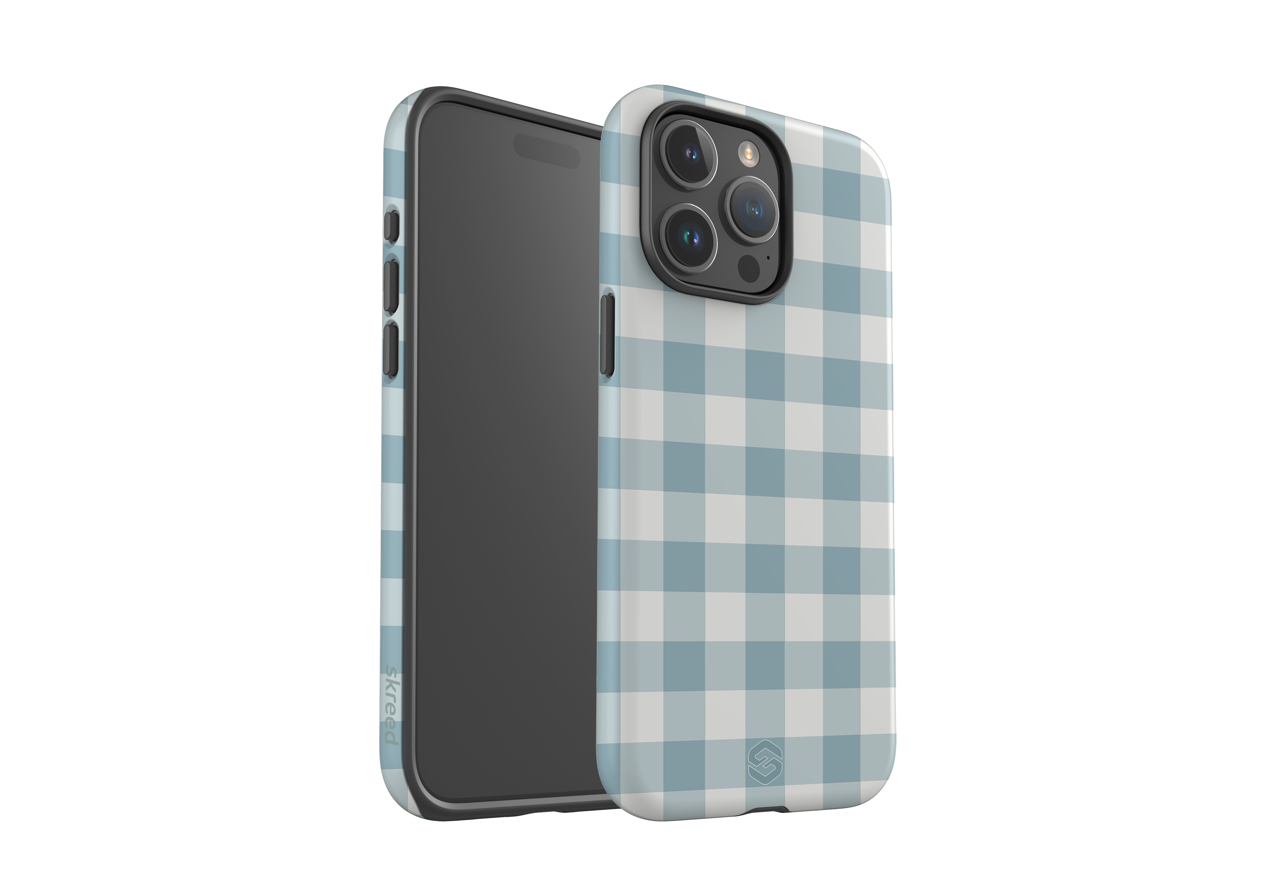 Teal Check Case - iPhone 15 Series