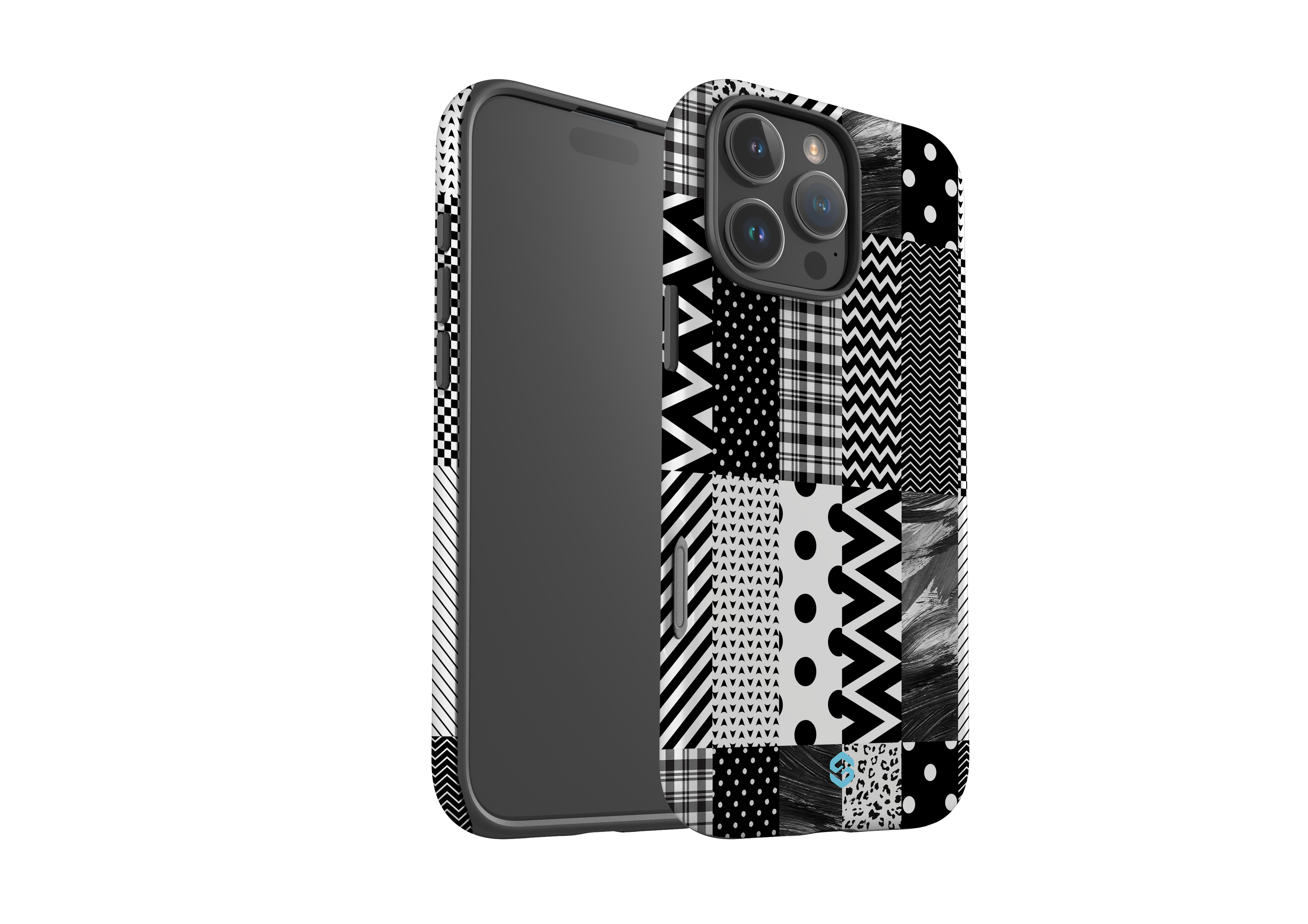 Noir Patchwork Case - iPhone 16 Series