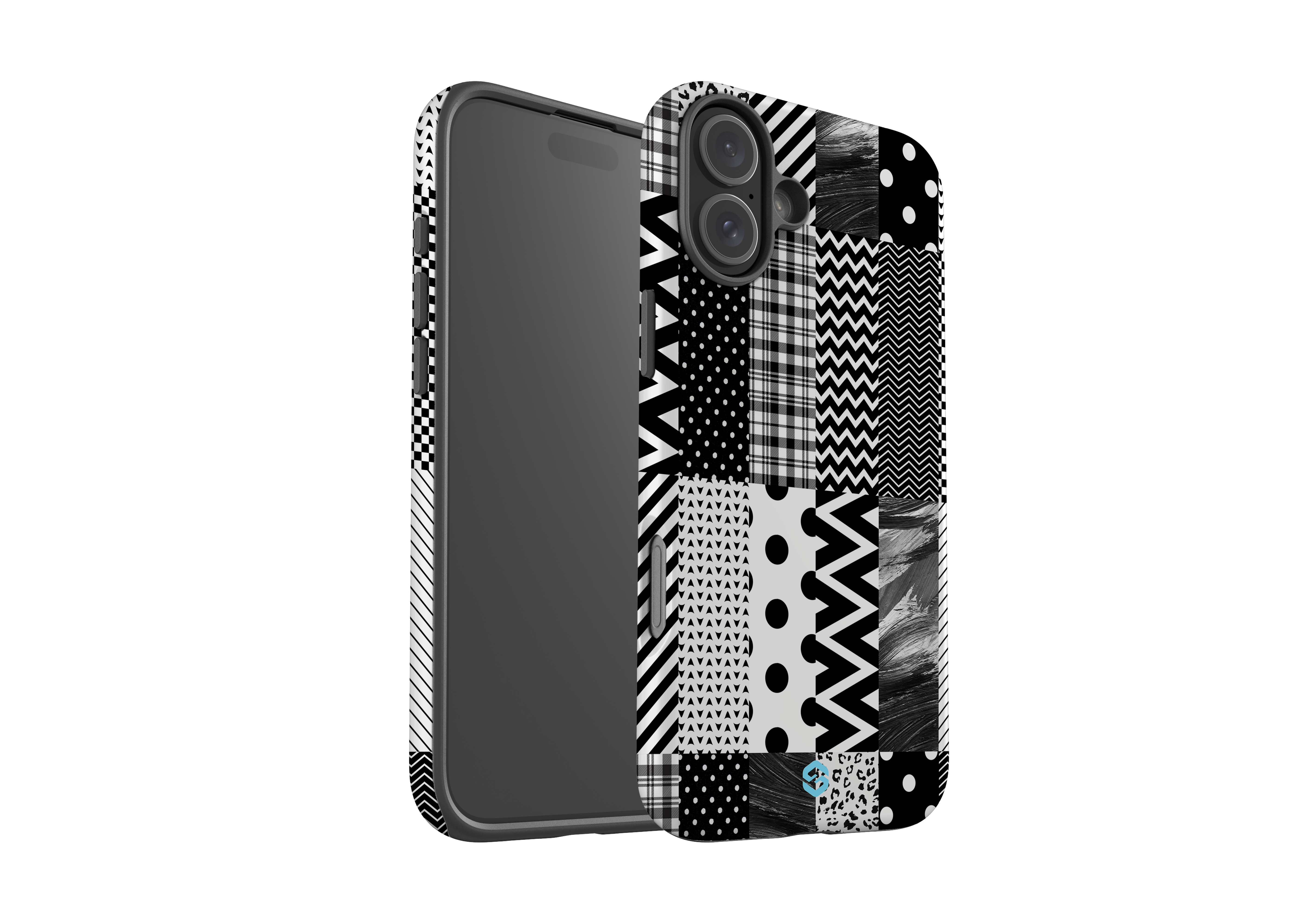 Noir Patchwork Case - iPhone 16 Series