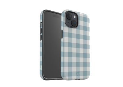Teal Check Case - iPhone 15 Series