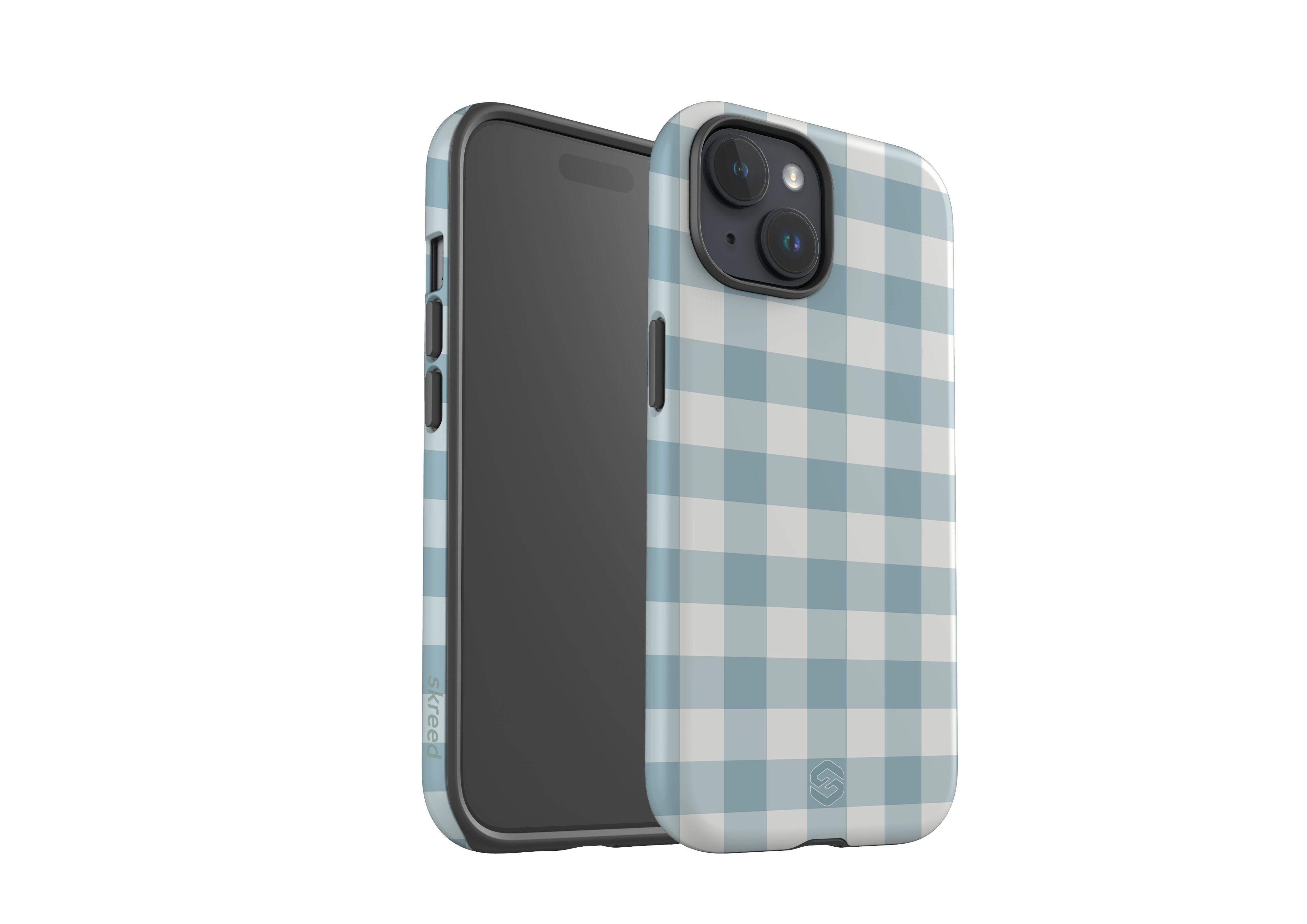 Teal Check Case - iPhone 15 Series