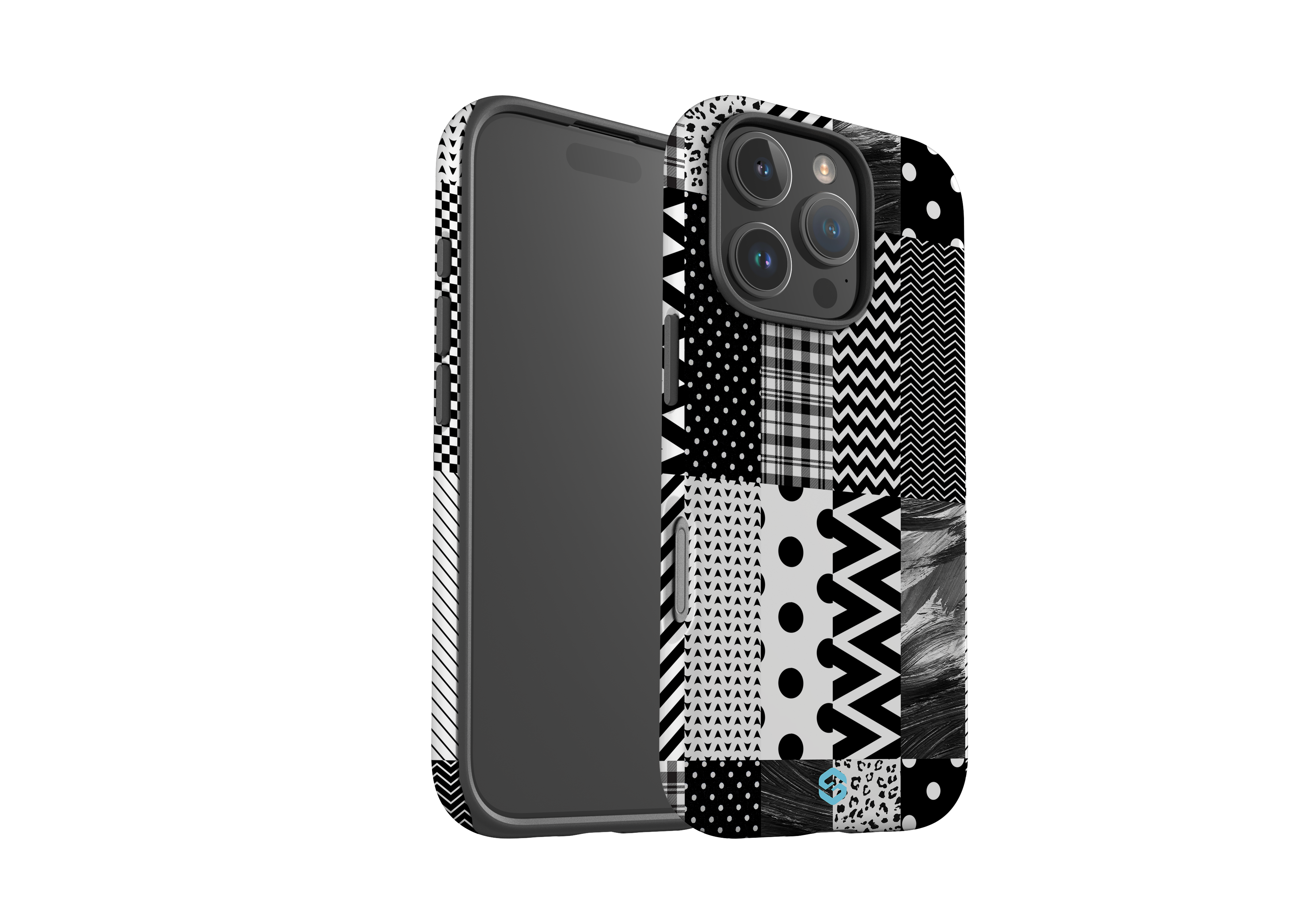 Noir Patchwork Case - iPhone 16 Series